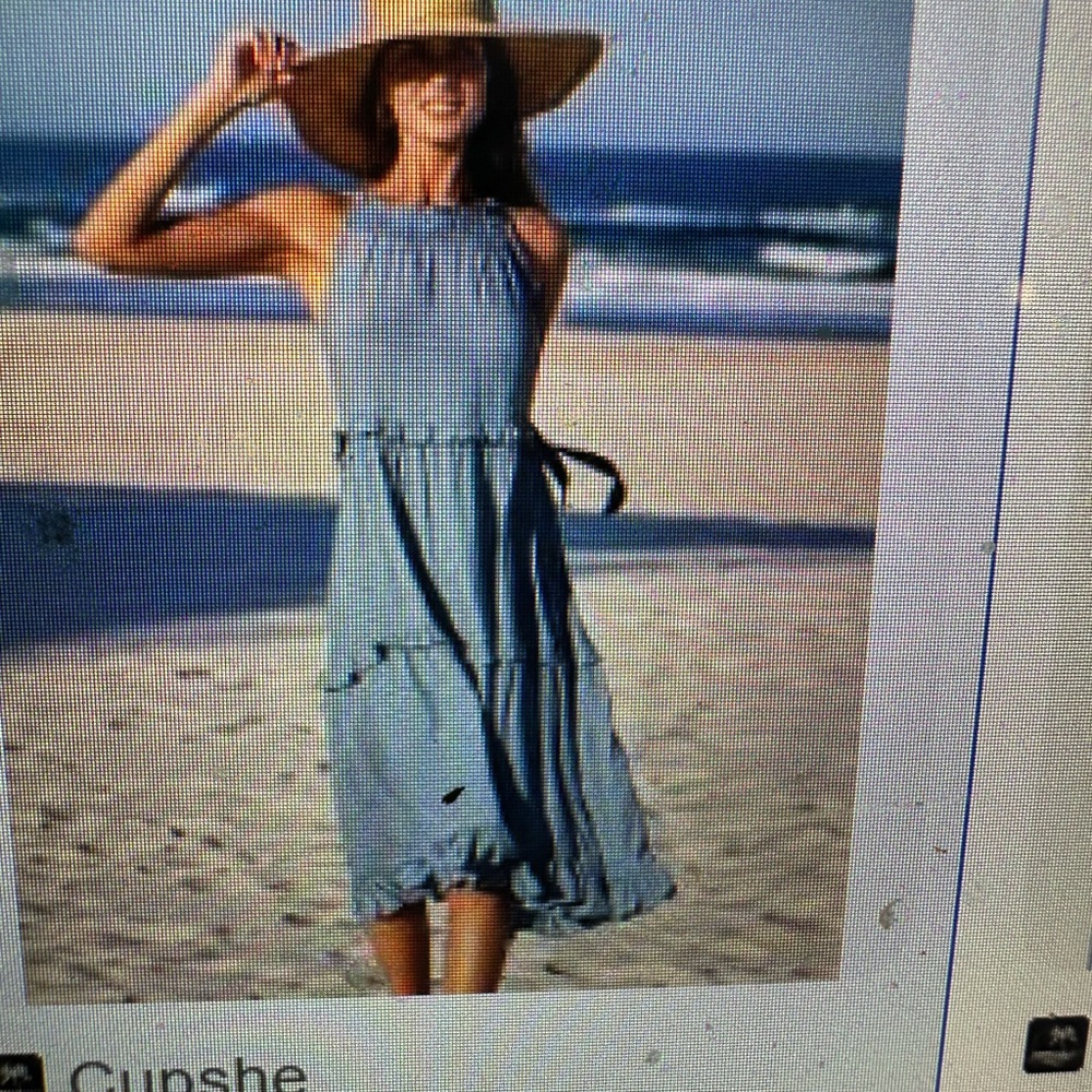 NWT Cupshe Slate Smocked and Ruffled Dress Size Small